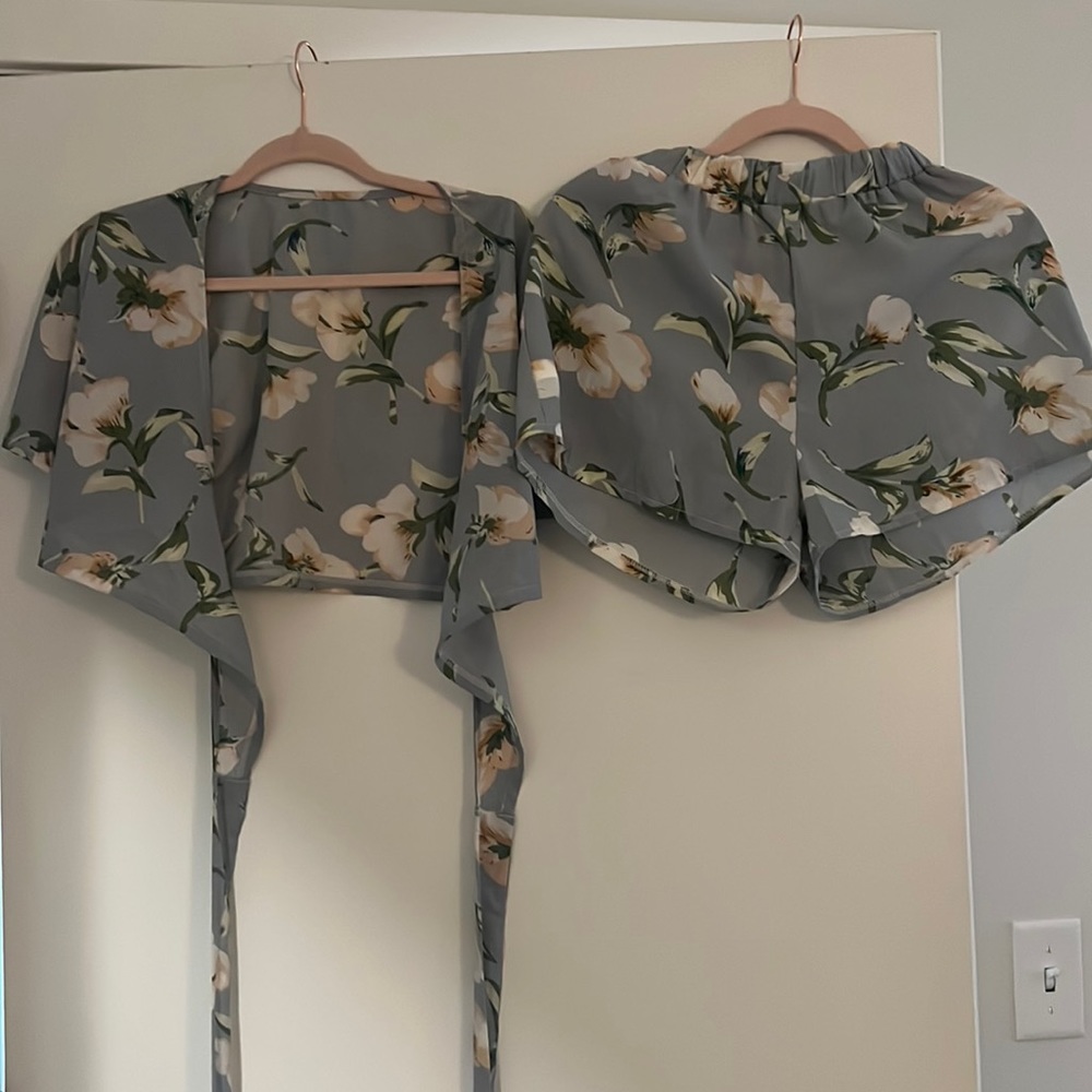 Coordinate crop top and shorts